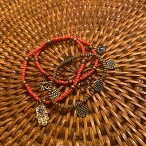 3 for $15💥 set of 3 Boho Bead Charm Bracelets